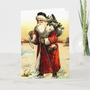 Kort för jultomtenvintagepappa jul