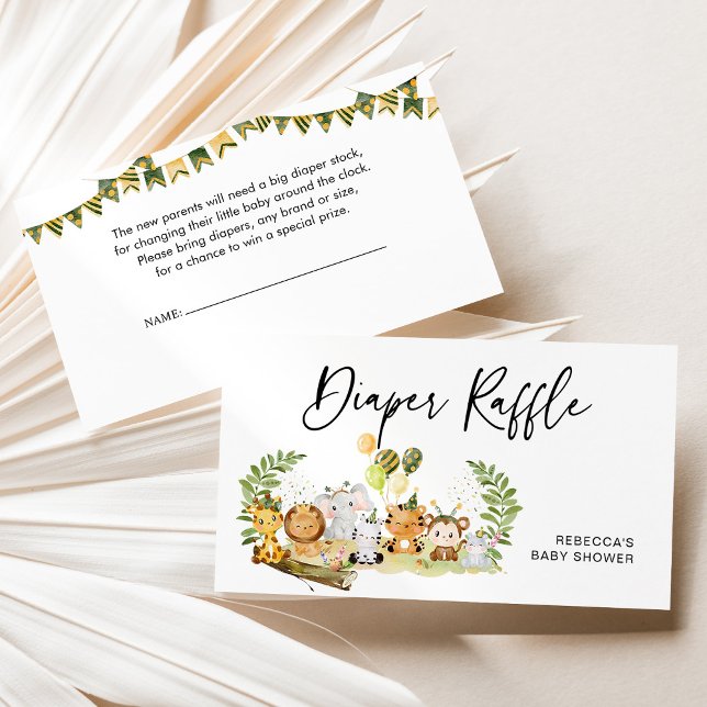 Kort för jungle Diaper Raffle Baby Shower-hölje (Skapare uppladdad)