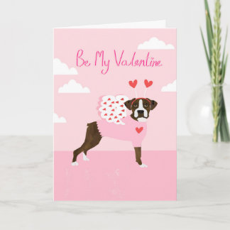 Kort för kärlek för boxarehundvalentines