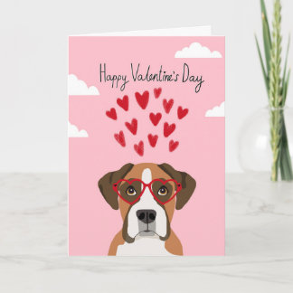 Kort för kärlek för boxarehundvalentines