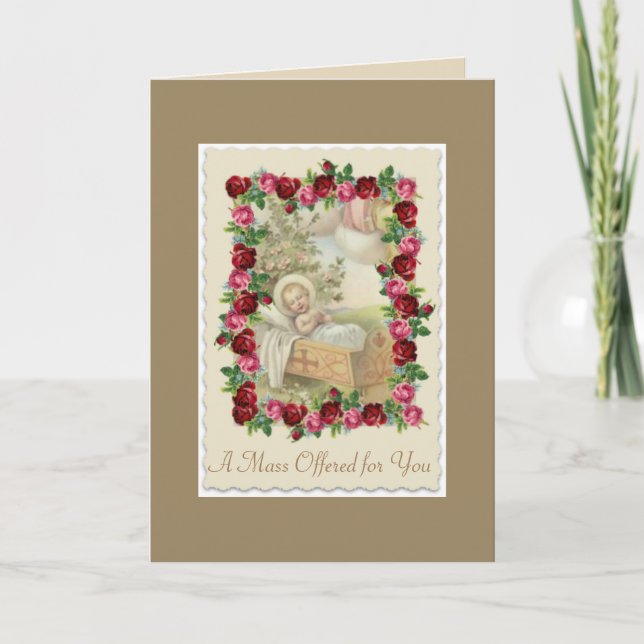 Kort för katolskt masserbjudande (Framsida)