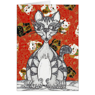 Kort för katt 3 för japan pappert