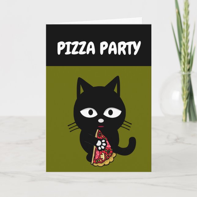 KORT FÖR KATTIGDOMSTOL FÖR PIZZA BIRTHDAY (Framsida)