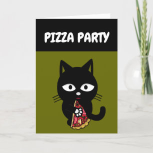 KORT FÖR KATTIGDOMSTOL FÖR PIZZA BIRTHDAY