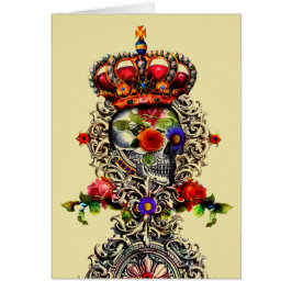 Kort för klippt Blommigt med skullhälsning