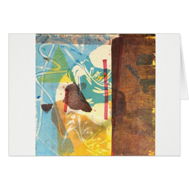 Kort för konst för blåttvallmoabstrakt (Framsidan Horizontal)