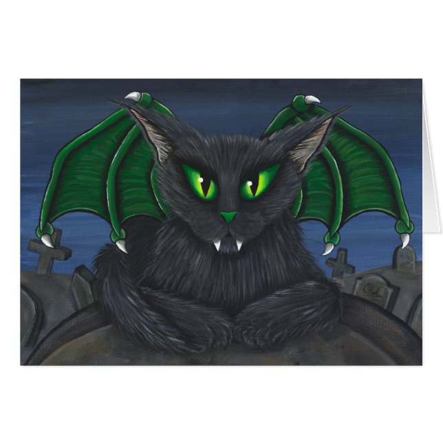 Kort för konst för fantasi för Bela vampyrkatt (Framsidan Horizontal)