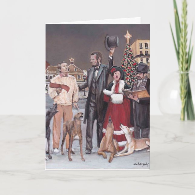 Kort för konst för hund för Gettysburg julvinthund (Framsida)