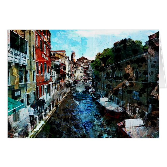 Kort för konst för Venedig kanalitalien (Framsidan Horizontal)