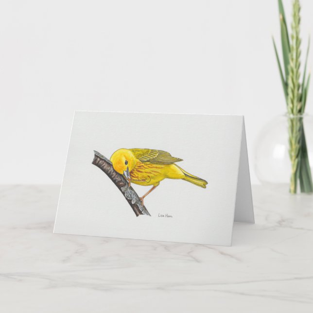 Kort för konstgjord Gult Warbler Art Card (Framsida)