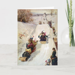 Kort för KRW-vintageTobogganing 1886 helgdag