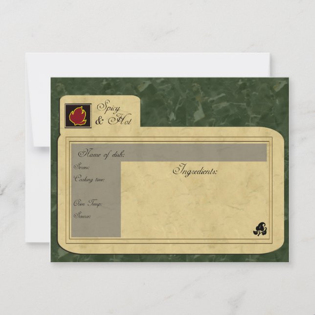 kort för kryddmatrecept (Framsida)