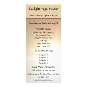 Kort för kugge för dagsljusYogastudio
