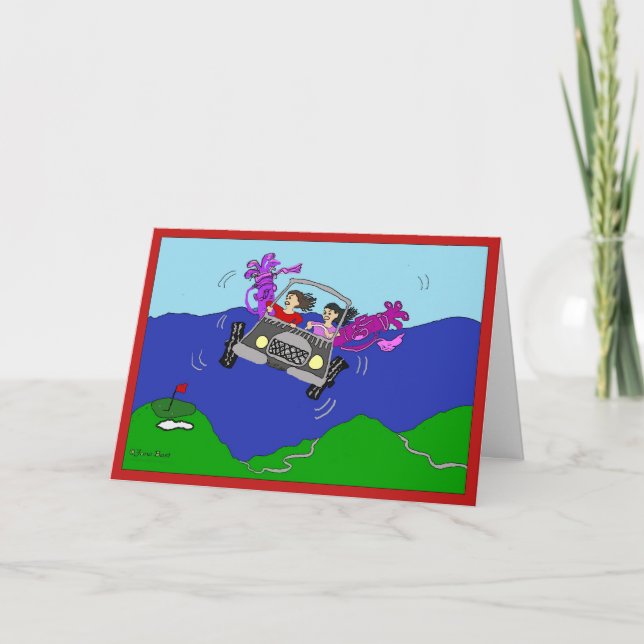 Kort för kvinnagolfarehälsning (Framsida)