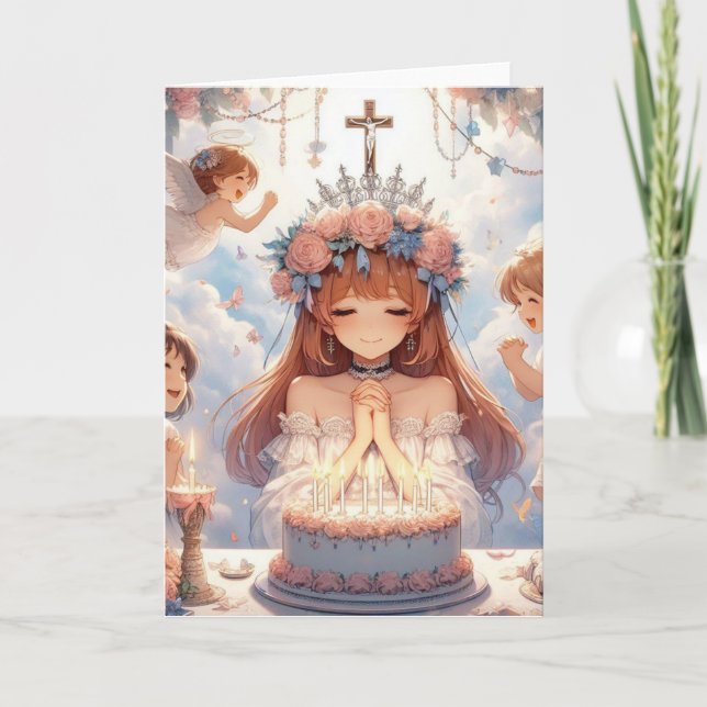 Kort för kvinnans kristna födelsedag (Framsida)