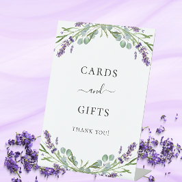 Kort för lavender violet blommigt eucalyptus