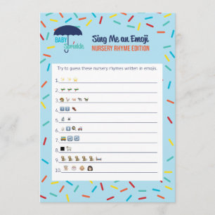 Kort för lek för baby shower för Emoji