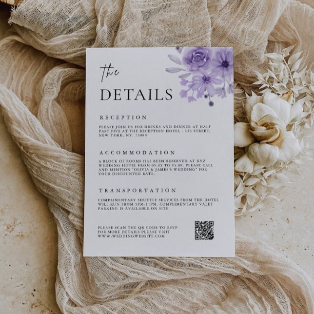 Kort för lila av hölje - Detaljmall (Purple Enclosure Card-The Details Template)