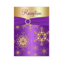 Kort för lila och Guld Snöflingor