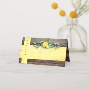 KORT FÖR LIVSMEDELSKOR   Rustic Wood Lemon Bröllop