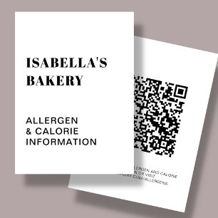 Kort för livsmedelslerigiskt kaloriinformation QR-