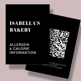 Kort för livsmedelslerigiskt kaloriinformation QR-