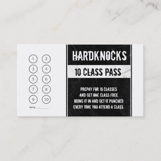 Kort för lojalitet för boxningidrottshallvisitkort (Framsida)