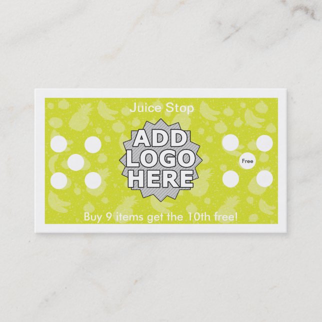 Kort för lojalitet för smoothie- & (Framsida)