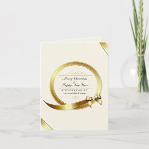 Kort för lyxkream och Guld Elegant God jul