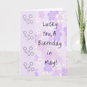 Kort för maj födelsedag i Lavender