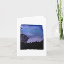 Kort för mappad anteckning i vattenfärg på kvällst