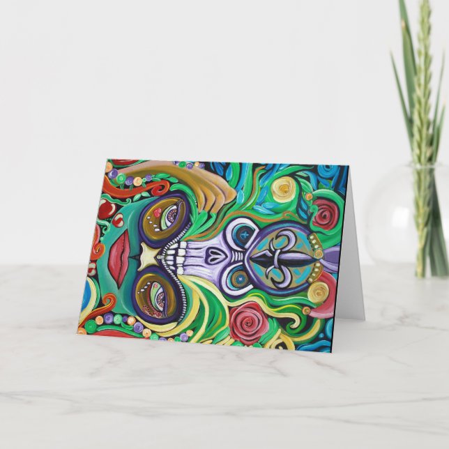 Kort för Mardi Gras konsthälsning (Framsida)