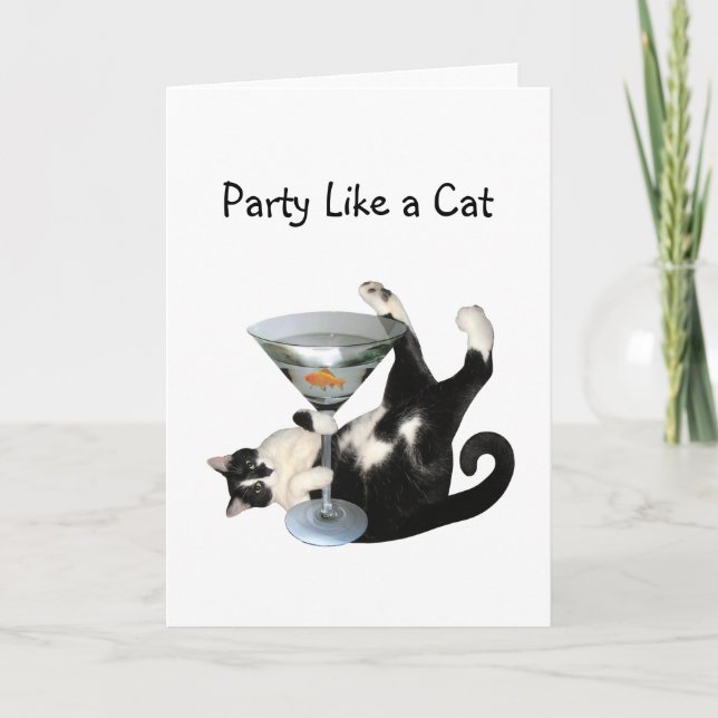 Kort för Martini kattparty (Framsida)