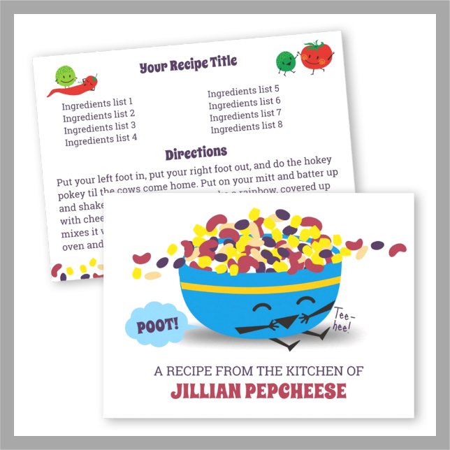 Kort för matböna för matlagning av matlagningsböck (Skapare uppladdad)