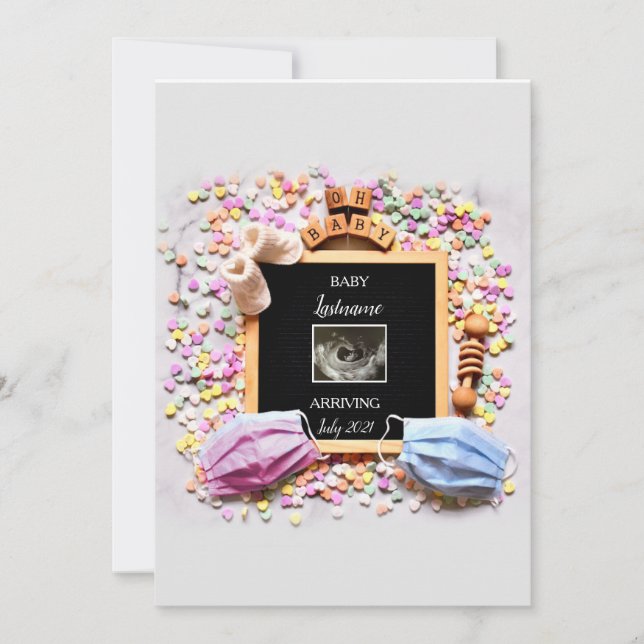 Kort för meddelande om gravid (Framsida)