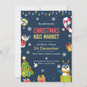 Kort för meddelande om julmarknaden för barn