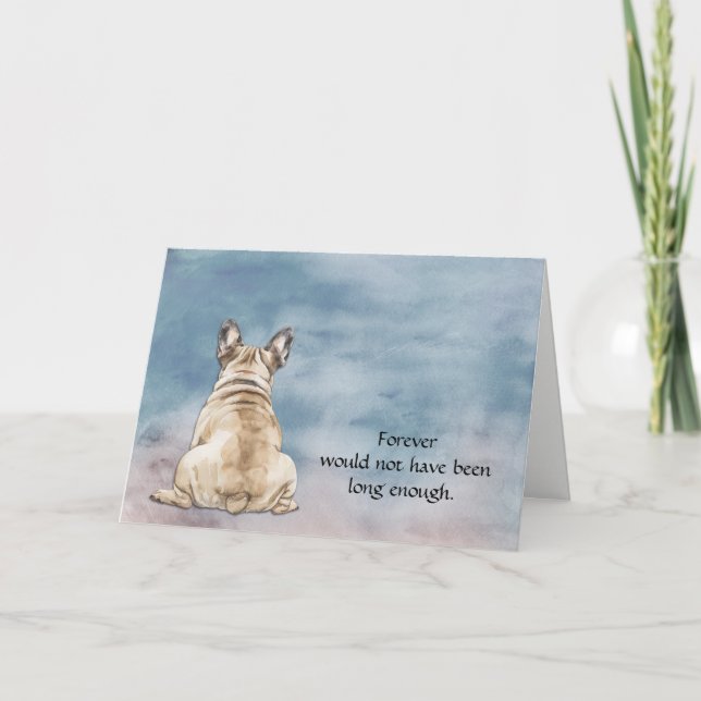 Kort för medkänsla för Fawn Tan French Bulldog (Framsida)