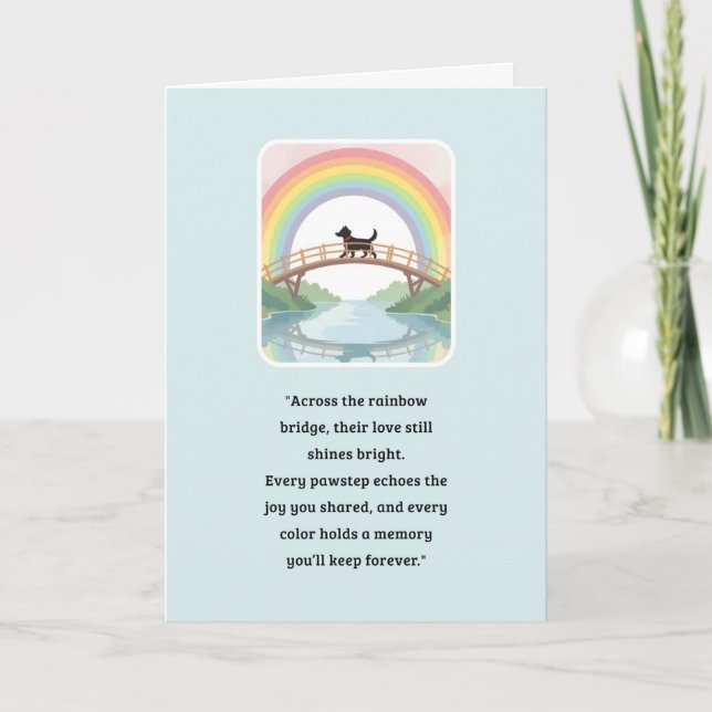 Kort för medkänsla med husdjur - Rainbow Bridge-se (Framsida)