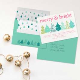 Kort för Merry & Bright Julgran Helgdag