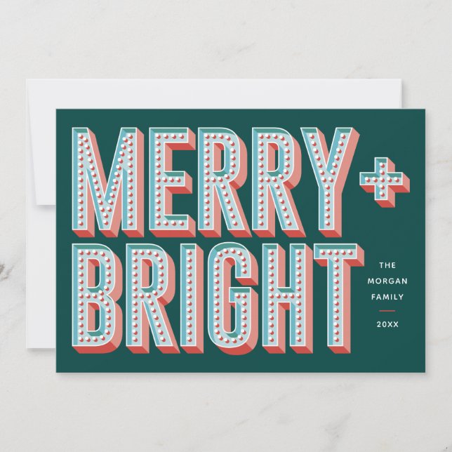 Kort för merry + Bright Marquee-Helgdag - Grönt (Framsida)