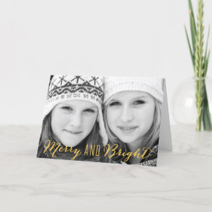 Kort för Merry och Bright Julhälsningar Card