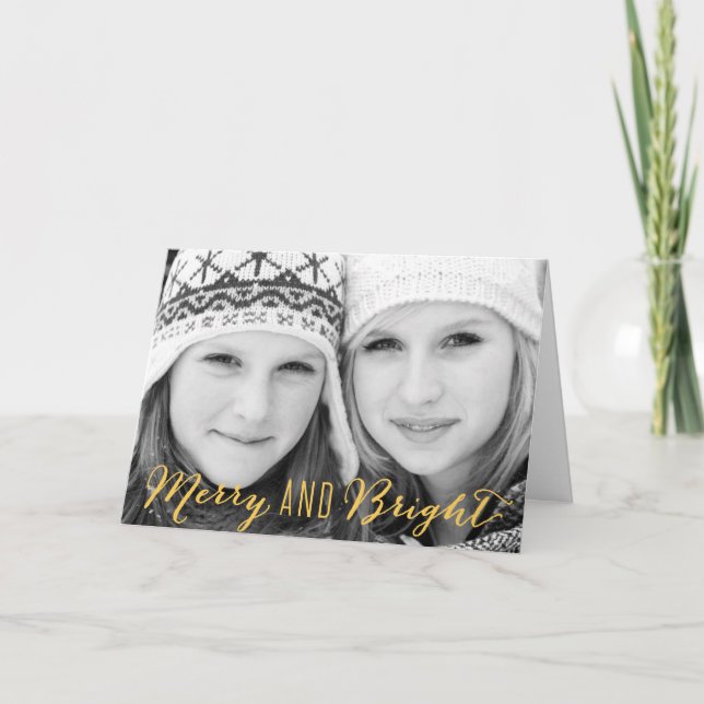 Kort för Merry och Bright Julhälsningar Card (Framsida)