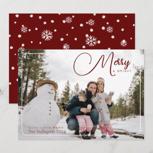 Kort för merry och Bright Photo Helgdag Card