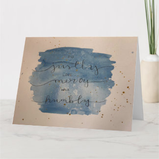 Kort för Micah 6:8vattenfärg - tom insida