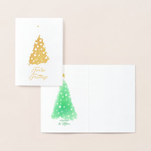 Kort för minimalistisk Grönt i Guld under jul