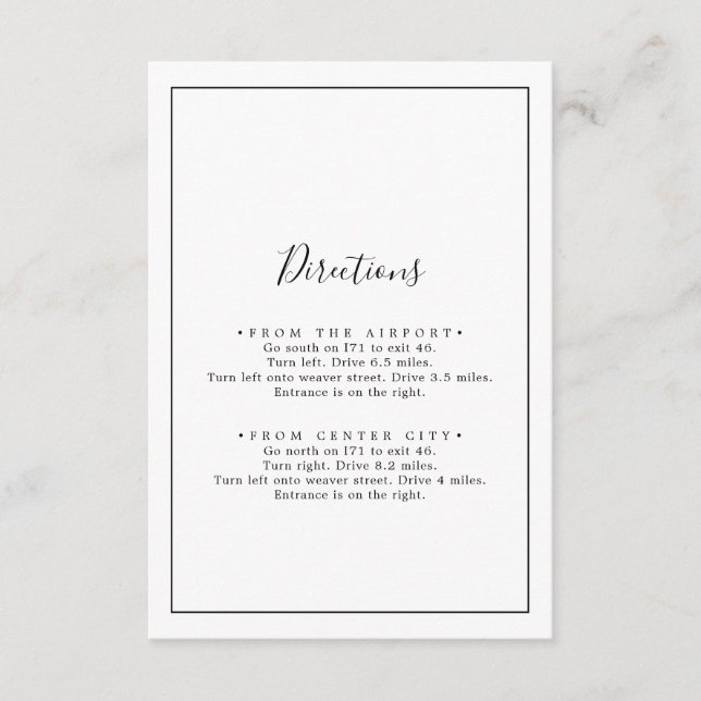 Kort för minimalistiska riktningar (Framsida)