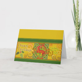 Kort för MinkHolidaze julafton - guldspiraler