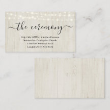 Kort för minnesutrymme i bröllop - enkelt