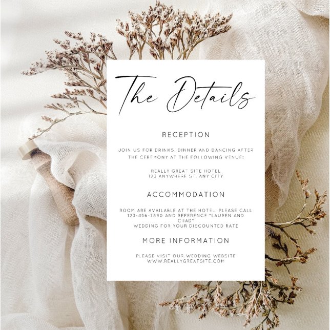 Kort för minsta antal detaljer för Bröllop (Skapare uppladdad)