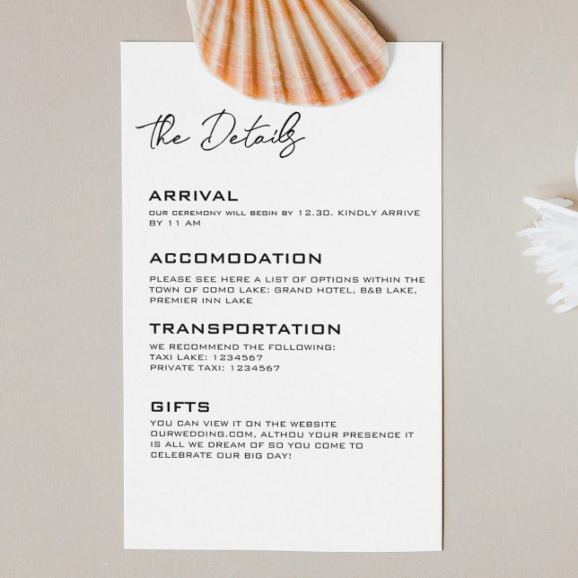 Kort för minsta antal detaljer för Bröllop (Skapare uppladdad)